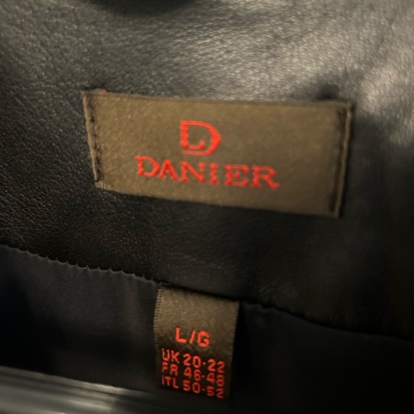 Black Leather Danier Jacket with Braiding - Picture 3 of 3